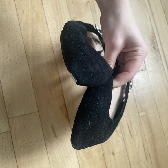 NANETTE Lepore Black Velvet Pointed Bejeweled Felicity Flats‎ Womens Size 8.5M - Picture 6 of 8